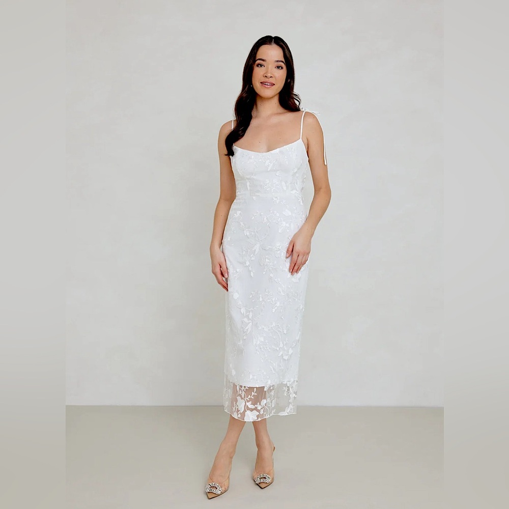Park & Fifth Madison Midi Lace Detail Bridal Dress - Size Small